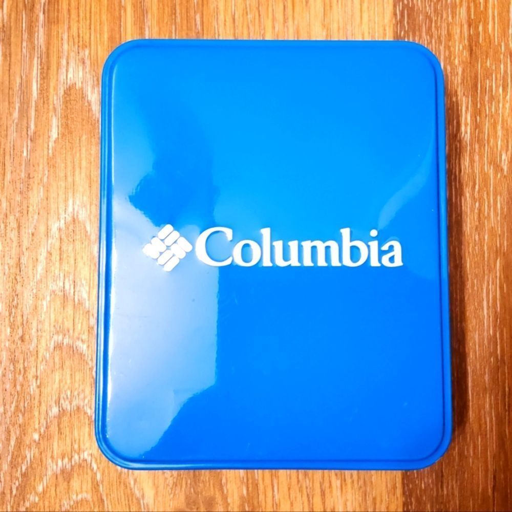 🔥Columbia wallet empty  tin box (blue)🔥